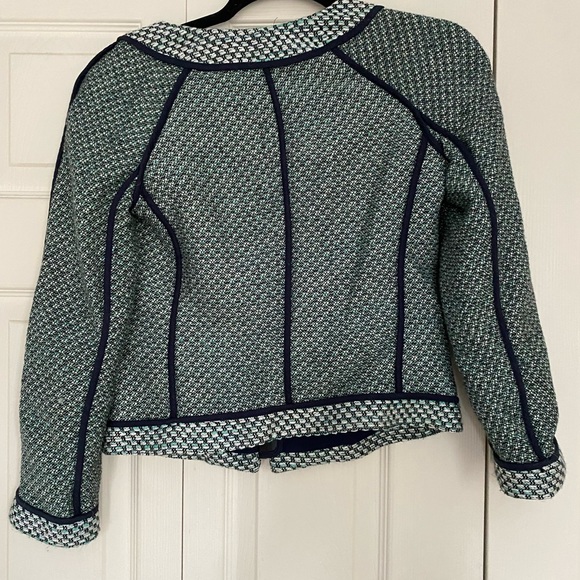 Club Monaco blue tweed zip jacket - Picture 2 of 6